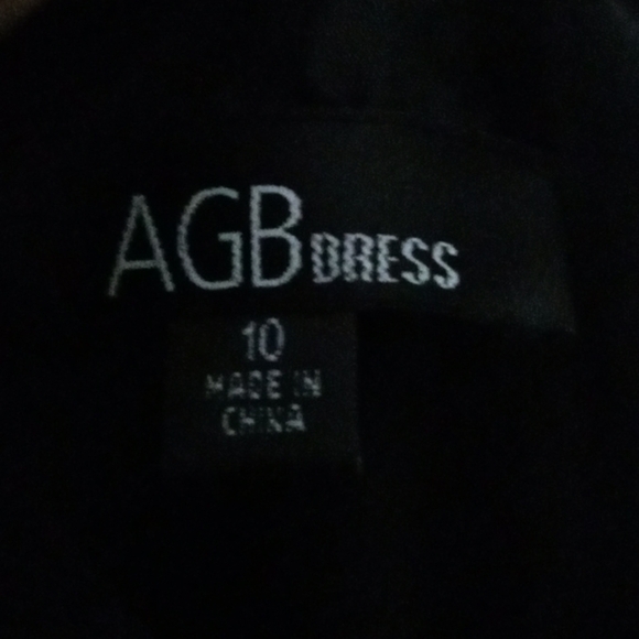 AGB black dress size 10 lacy beeded sleeve - Picture 14 of 16